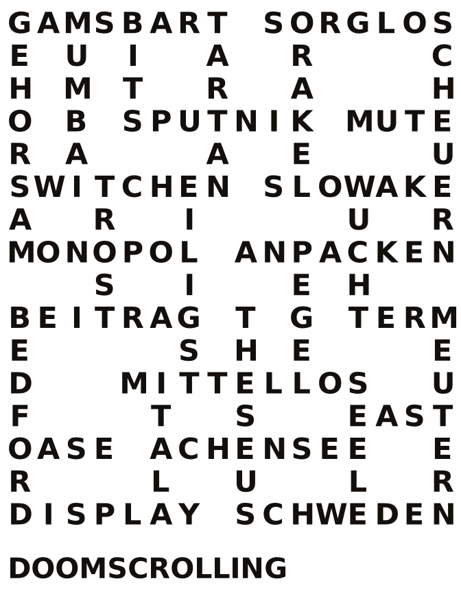 Seite 28 Gitterrätsel Lösung (Wiener Zeitung, WZ Rätselheft Sommer 2026)