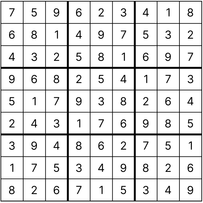 Seite 42 Sudoku (Mittel) Lösung (Wiener Zeitung, WZ Rätselmagazin Sommer 2026)