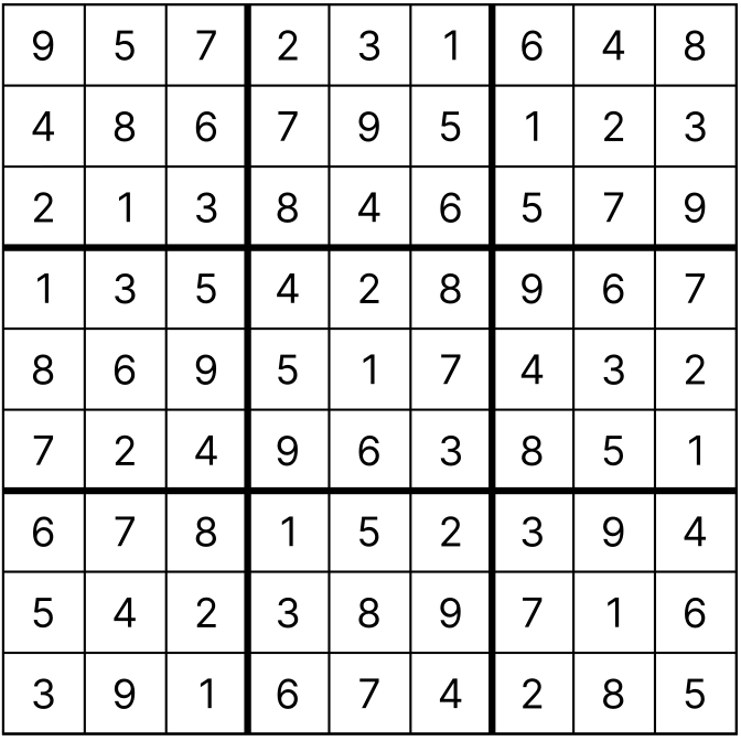 Seite 47 Sudoku (Leicht) Lösung (Wiener Zeitung, WZ Rätselheft Sommer 2026)