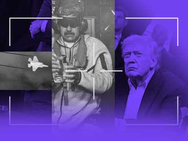 Eine Fotocollage mit Donald Trump und den gefangen genommenen Präsidenten Venezuelas Nicolás Maduro.