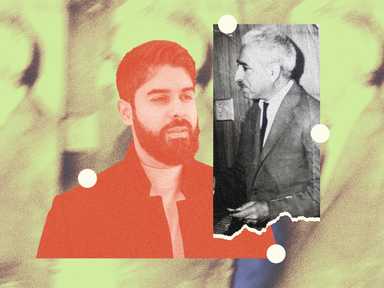 Emran und ein Bild von seinem Großbaba.