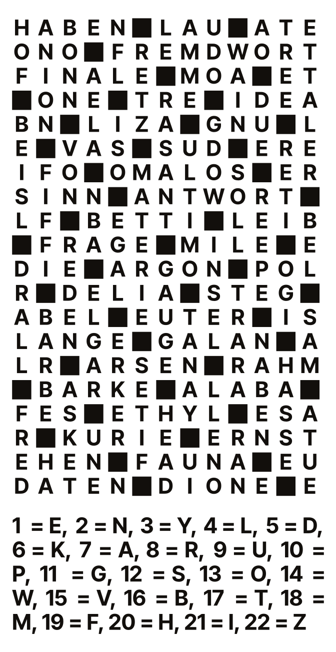 Seite 11: Lösung Zahlenrätsel (Wiener Zeitung, WZ Rätselheft Sommer 2026)